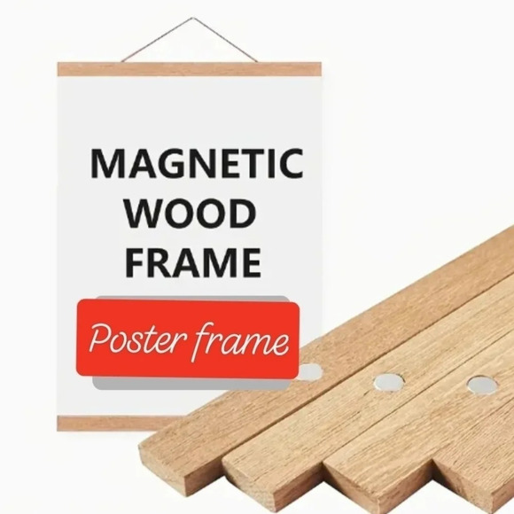 handmade Other - 8" Magnetic hanging poster frame, teak color